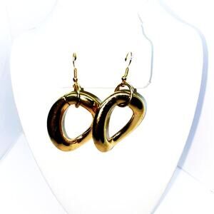 Gold-Tone Round Circle Dangle Earrings